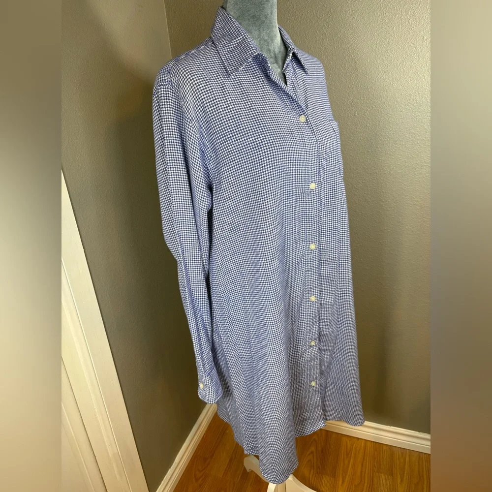 Lauren Ralph Lauren Sleep Shirt Pajamas Blue Gingham Size M - Picture 5 of 11